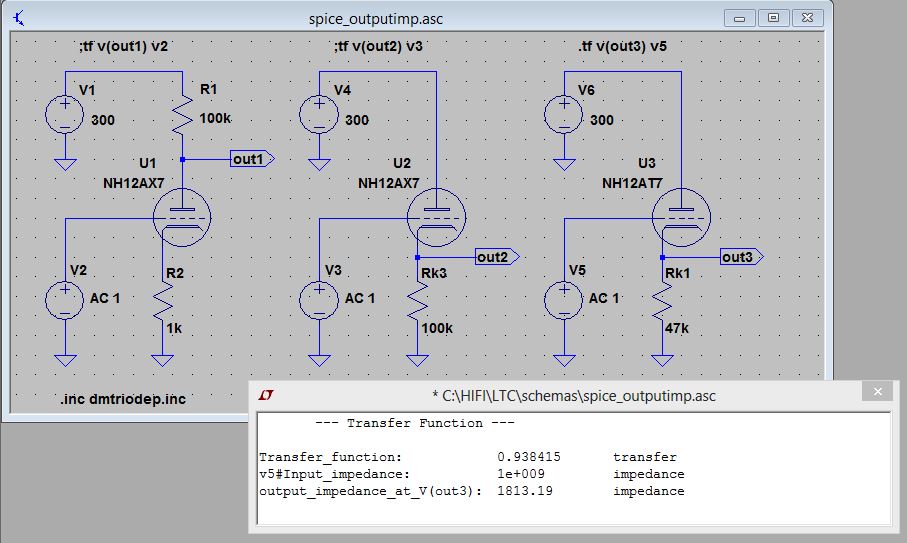 Ermittlung Ausgangsimpedanz mit LTSpice